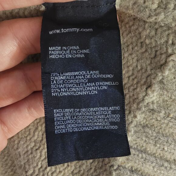 Tommy Hilfiger Lambswool Full Zip Cardigan Sweater Jacket Grey Blue Mens XXL 2X - Picture 5 of 6